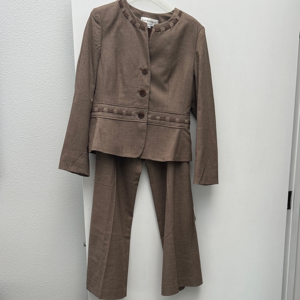 Brown Two-Piece Suit Set Y2K